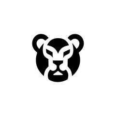 Minimalist Lion Head Symbol Graphic Illustration