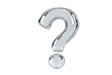 Transparent question mark symbol isolated on a transparent background
