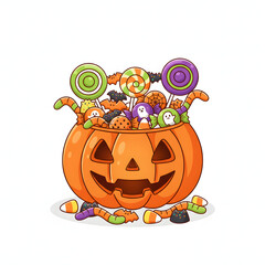 Orange autumn pumpkin jack-o'-lantern with a scary carved face, a spooky symbol of the Halloween season and October holiday decoration