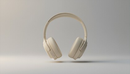 Beige Wireless Headphones Still Life