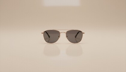 Aviator Sunglasses Still Life: Stylish Eyewear on Neutral Background