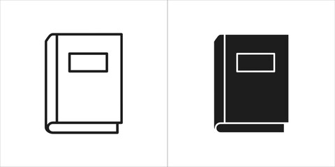 Illustration of a closed book with a blank label, perfect for educational content