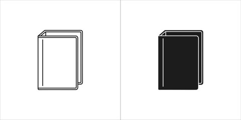 Book vector icon, outline and filled design, reading material, knowledge