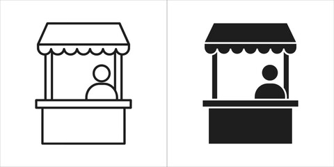 Market stall icon, representing a booth for selling goods and products