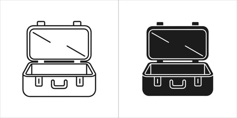 Open suitcase icon empty luggage vector illustration for travel and vacation