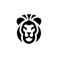 Bold Lion Head Symbol Vector Logo Illustration