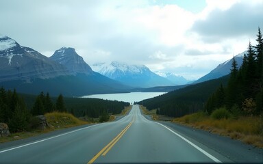 Naklejka premium The roadtrip view looking west toward Lion's Head in Alaska. High quality