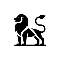 Regal Lion Emblem in Bold Geometric Style