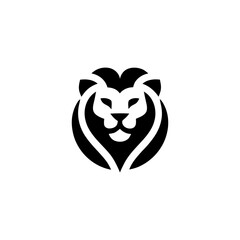Sleek Lion Head Vector Logo in Minimalist Style