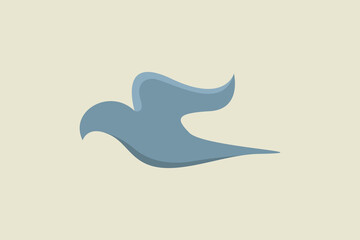 Flying minimalist bold silhouette bird logo 