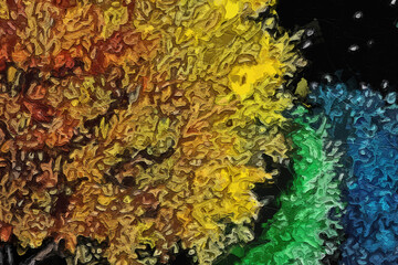 Various oil paintings, flowers, lakes, forests, chrysanthemums, plum blossoms, landscapes, birds, snow