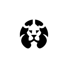Obraz premium Minimalist Lion Head Logo Vector Artwork