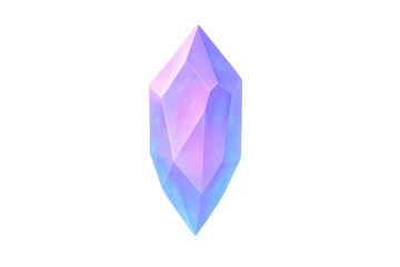 Glowing purple and blue crystal gemstone on transparent background