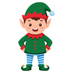 Christmas Elf Character Festive Helper Vector Design