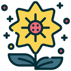 natural flower plant floral blossom bloom filled outline icon