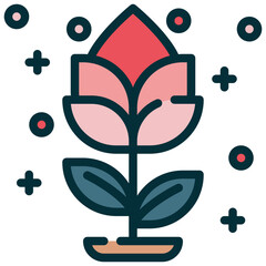 plant flower floral flora bloom blossom filled outline icon