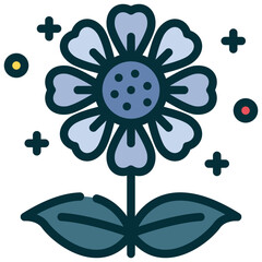 plant nature flower garden flora floral blossom bloom filled outline icon