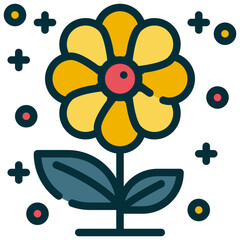 plant growth flower floral blossom bloom filled outline icon