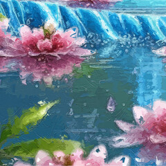 Various oil paintings, flowers, forests, snow parks, butterflies, geese, lakes, plum blossoms, birds, figures, oceans, chrysanthemums, waterfalls