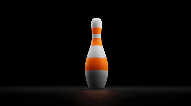Orange and white bowling pins