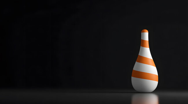 Orange and white bowling pins