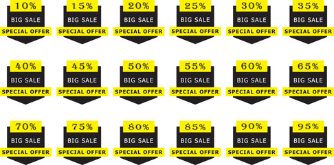 Vector illustration of special offer price discount tags