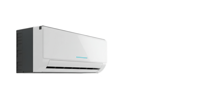 Modern White Air Conditioner Isolated On Black Realistic Photo