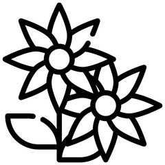 flora bloom flower blossom plant simple line icon