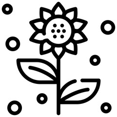 flower blossom bloom flora floral nature simple line icon