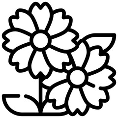 flower nature floral flora simple line icon