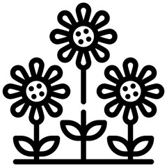 garden flower floral flora bloom blossom plant simple line icon