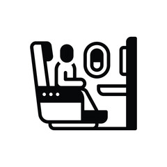 Black solid icon for business class