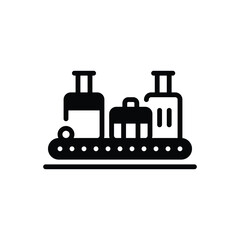 Black solid icon for luggage handling