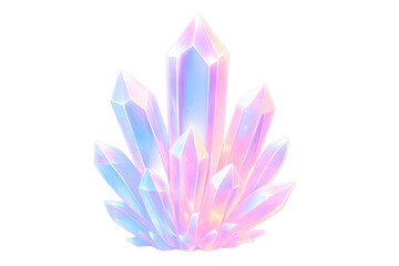 Obraz premium Iridescent crystals glowing with pink and blue light