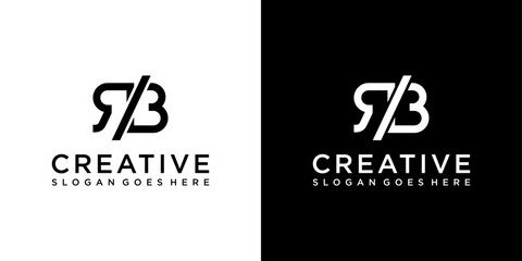 RB or BR initial letter logo design vector
