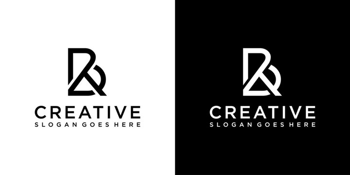 RB or BR initial letter logo design vector