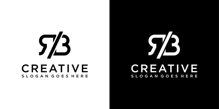 RB or BR initial letter logo design vector