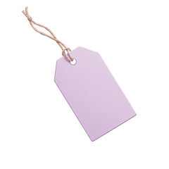 Pastel Purple Gift Tag With Twine on Transparent Background