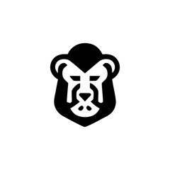 Bold Geometric Lion Head Icon for Modern Branding