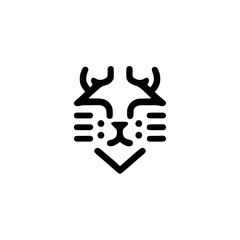 Minimalist Deer Head Icon for Graphic Design Use