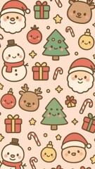 Obraz premium Cute festive holiday pattern mobile wallpaper