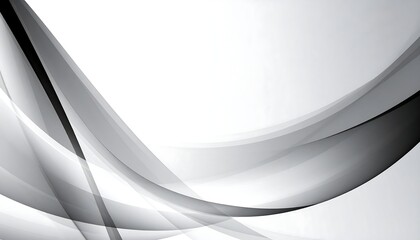 Abstract gray wave design on a white background. Smooth flowing lines