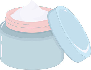 Illustration of Open Jar of Cream