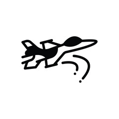 Black solid icon for aviation technology