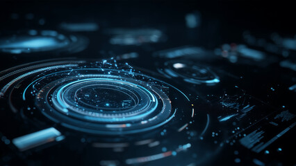 Blue Circular Interface Background
