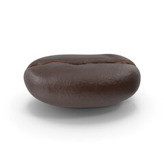 Single dark-roasted coffee bean isolated on transparent background, PNG
