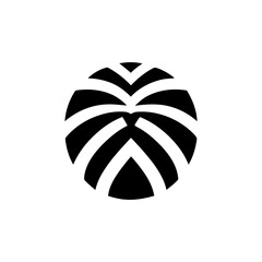 Abstract Black and White Palm Leaf Illustration