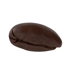 single coffee bean isolated on transparent background, PNG
