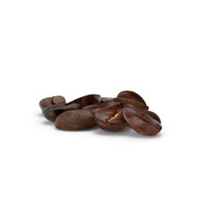 Roasted coffee beans piled, isolated PNG