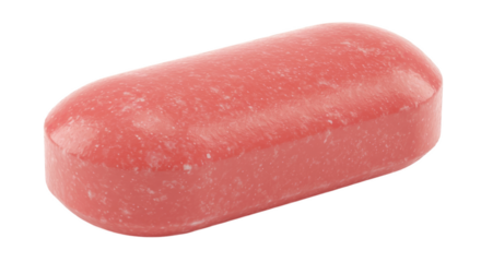 Pink Oval Candy with Sparkle on Soft Pink Background Isolated